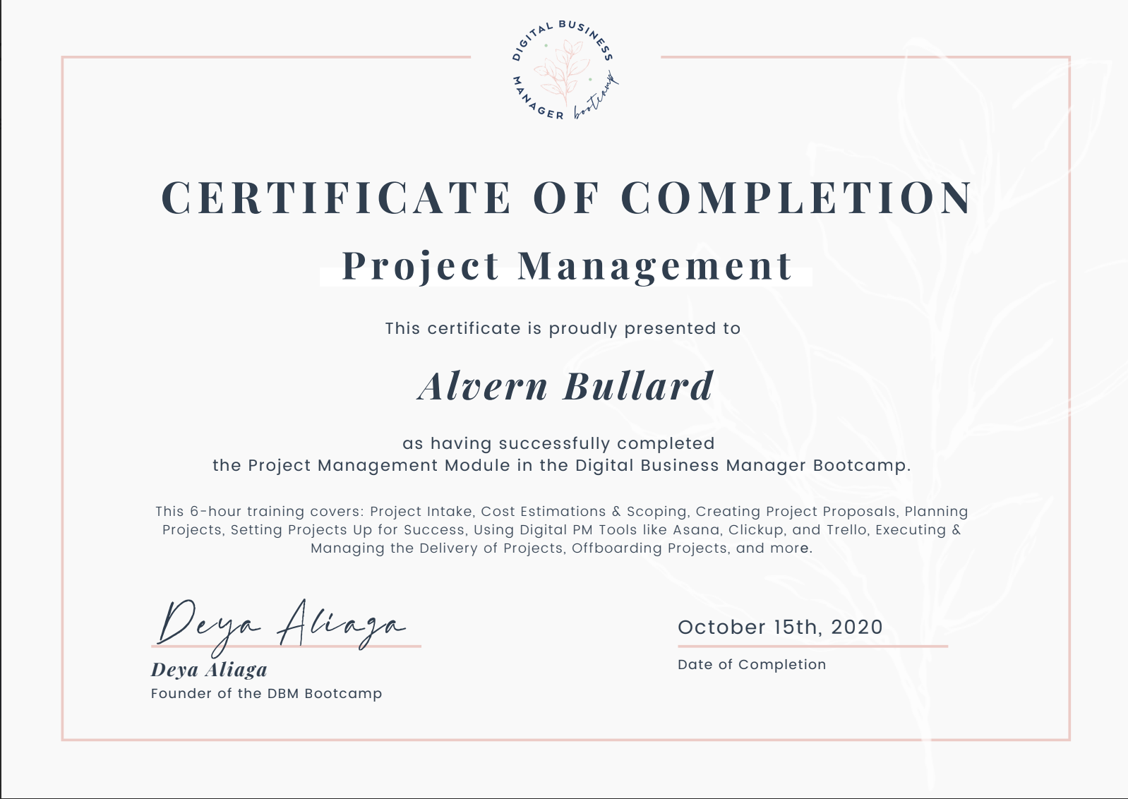 Project Management Certification