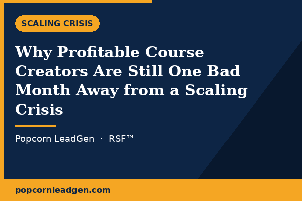Why Profitable Course Creators Are Still One Bad Month Away from a Scaling Crisis